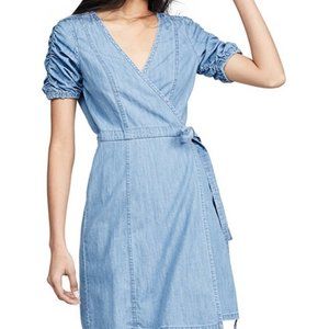 Madewell Shirred-Sleeve Wrap Dress M